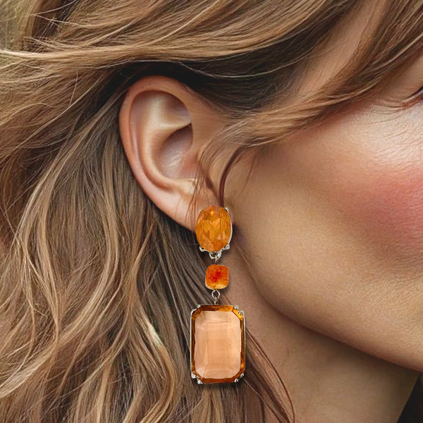Apricot Agate Earrings | Silver