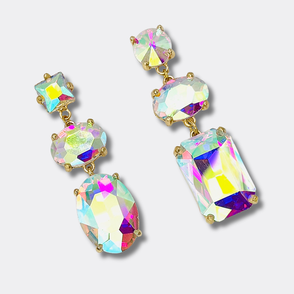 Aurora Borealis Crystal Earrings | Gold