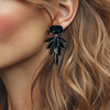 Black Crystal Earrings | Silver