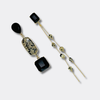 Black Dalmatian III Earrings | Gold