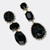 Black Facet Drop Earrings | Gold