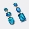 Blue AB Glam Earrings | Gold