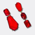 Bright Red Earrings | Gold