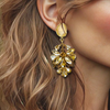 Brown Champagne Earrings | Gold