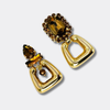 Brown Crystal Earrings | Gold