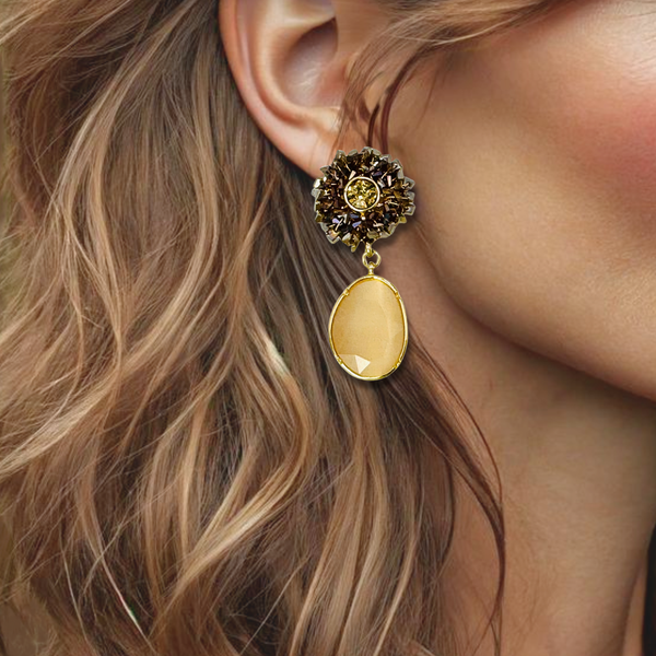 Champagne Beads Earrings | Gold