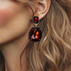 Clip Burgundy Earrings | Gold