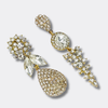 Clip Earrings Crystal Leafs Strass | Gold