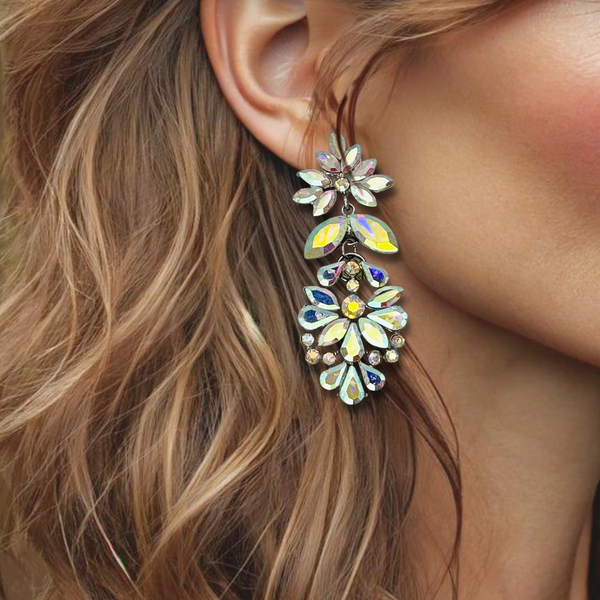 Crystal AB Earrings | Silver