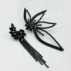 Earrings Black Strass Lilly| Gold