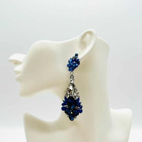 Earrings Long Cobalt Blue | Silver