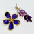 Handgemaakt statement oorbel earrings purple swarovski flower handgemaakt door MUZE earrings. Gratis geleverd binnen nederland en belgie.