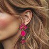 Fuchsia Agate Earrings | Gold