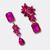 Fuchsia Crystal Earrings | Silver