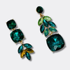 Green Bronze Leaf Earrings | Gold