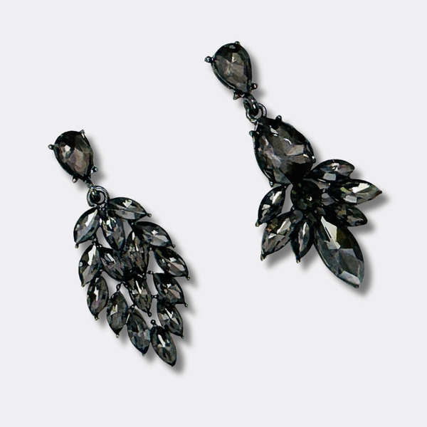Grey Crystal Earrings | Silver
