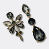 Grey Hematite Earrings | Gold