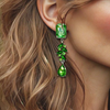 Light Green Crystal Earrings | Silver