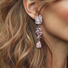 Light Pink Crystal Earrings | Silver