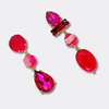 Mini Fuchsia Agate Earrings | Gold