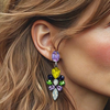 Opal Purple Green Earrings | Silver