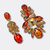 Orange Champagne Earrings | Gold