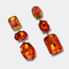 Orange Crystal Earrings | Gold