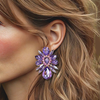 Rebel Lilac Glam Earrings | Gold