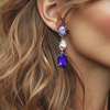 Lilac Purple Earrings | Gold