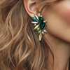 Green Champagne Earrings | Gold
