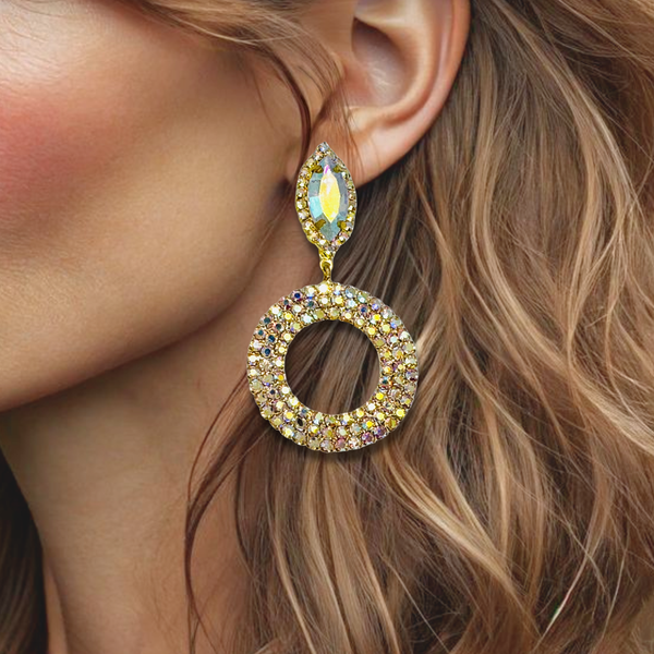 AB Strass Glam Earrings | Gold