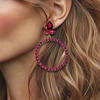 Big Fuchsia Earrings | Gold