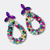 Purple Colorful Drop Earrings | Gold