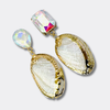 Clip Earrings Crystal AB Shell | Gold