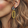 Colorful Oval Earrings | Gold