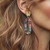Colorful Oval Earrings | Gold