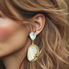 Clip Earrings Crystal AB Shell | Gold