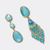 Blue Facet Earrings | Gold