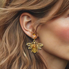 Strass Bee Earrings | Gold