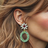 Opal White Flower Earrings | Gold
