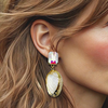 Clip Earrings Crystal AB Shell | Gold