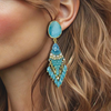 Blue Facet Earrings | Gold