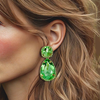 Light Green Strass Earrings | Gold