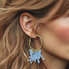 Light Blue Coral Earrings | Gold