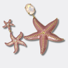 Dusty Pink Starfish Earrings | Gold