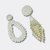 White Beads Flower Earrings | Gold