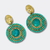 Green Luminous Halo Earrings | Gold