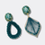 Dark Green Drop Earrings | Gold