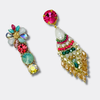 Colorful Beaded Diamond Earrings | Gold