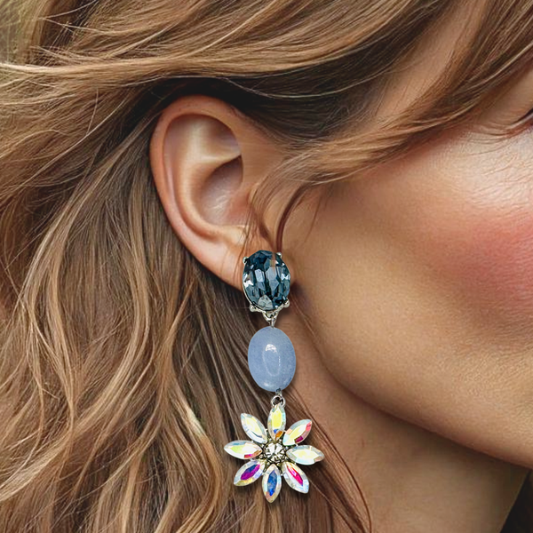 Pastel Blue Aquamarine Earrings | Silver